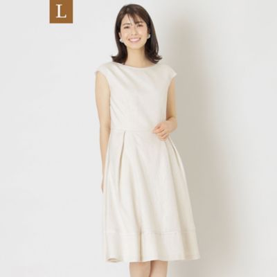 ＜TO BE CHIC L (Women/大きいサイズ)＞【Ｌ】アイアスストレッチ　ボートネックワンピース（Ｗ７Ｊ０６３１９＿＿）