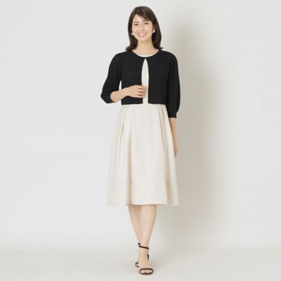 【Ｌ】アイアスストレッチ　ボートネックワンピース（Ｗ７Ｊ０６３１９＿＿）