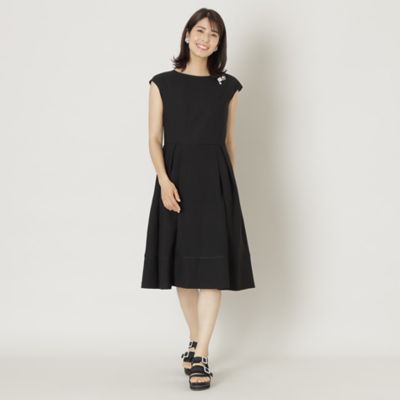 【Ｌ】アイアスストレッチ　ボートネックワンピース（Ｗ７Ｊ０６３１９＿＿）