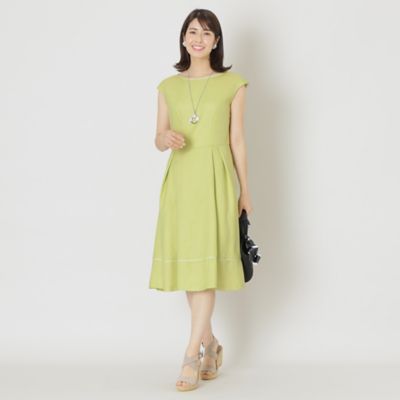 【Ｌ】アイアスストレッチ　ボートネックワンピース（Ｗ７Ｊ０６３１９＿＿）