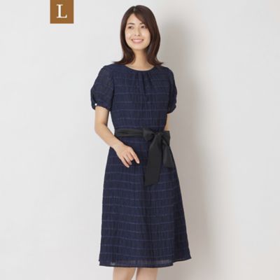 ＜TO BE CHIC L (Women/大きいサイズ)＞【Ｌ】ジャカードタック　ワンピース（Ｗ７Ｊ０６５４３＿＿）