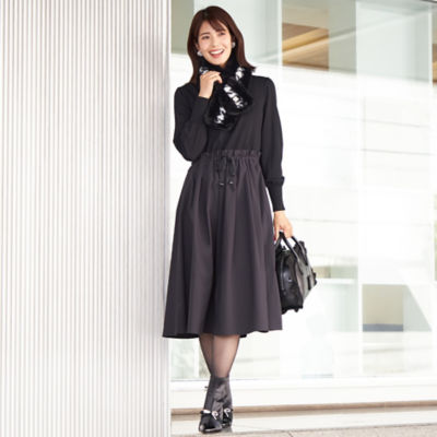 Ｌ】レーヨンナイロンニットコンビ ワンピース（Ｗ７Ｊ０８２５５＿＿） | TO BE CHIC L (Women/大きいサイズ)/トゥー ビー  シックＬ | 三越伊勢丹オンラインストア・通販【公式】