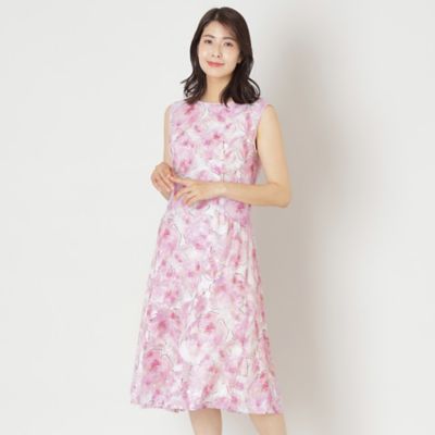 TO BE CHIC L (Women/大きいサイズ)/トゥー ビー シックＬ 【Ｌ】ローズプリントジャカード　ワンピース（Ｗ７Ｊ０９５５７＿＿）