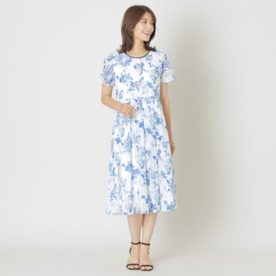 【Ｌ】シフォンフラワープリント　ワンピース（Ｗ７Ｊ１１３５０＿＿）