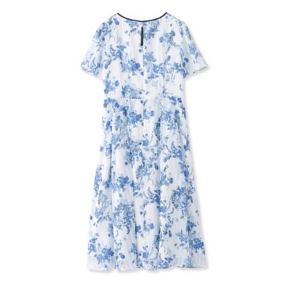 【Ｌ】シフォンフラワープリント　ワンピース（Ｗ７Ｊ１１３５０＿＿）
