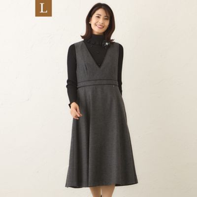 ＜TO BE CHIC L (Women/大きいサイズ)＞【Ｌ】ホームスパン　ジャンパースカート（Ｗ７Ｊ１１６７５＿＿）