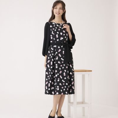 ＜TO BE CHIC L (Women/大きいサイズ)＞【Ｌ】ランダムドット　ワンピース（Ｗ７Ｊ１２６８１＿＿）
