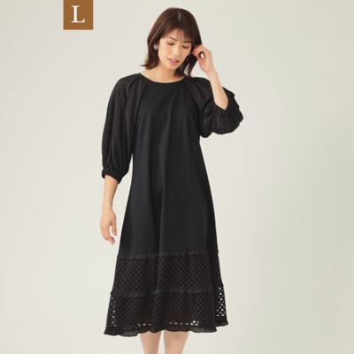 ＜TO BE CHIC L (Women/大きいサイズ)＞【Ｌ】コットンポンチ　ワンピース（Ｗ７Ｊ１３１５５＿＿）