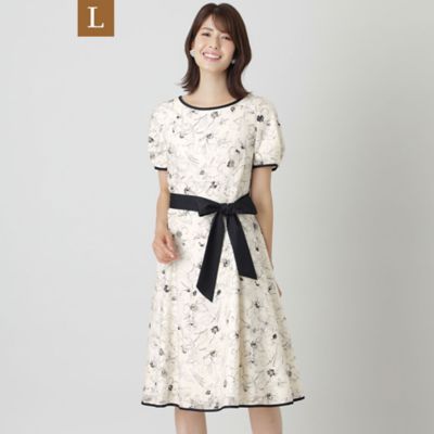 ＜TO BE CHIC L (Women/大きいサイズ)＞【Ｌ】オパールラインフラワープリント　ワンピース（Ｗ７Ｊ１４１７０＿＿）