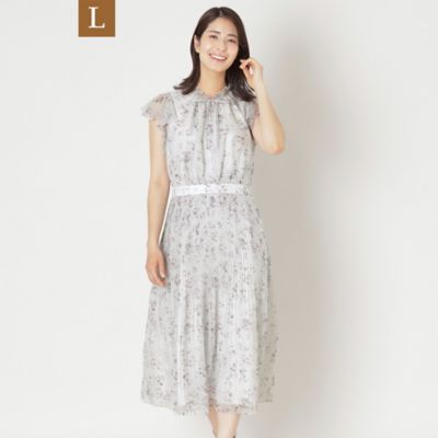 ＜TO BE CHIC L (Women/大きいサイズ)＞【Ｌ】フラワーリボンプリント　ギャザードレス（Ｗ７Ｊ４０６９２＿＿）