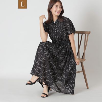＜TO BE CHIC L (Women/大きいサイズ)＞【Ｌ】ランダムドット　ドレス（Ｗ７Ｊ４１６９３＿＿）