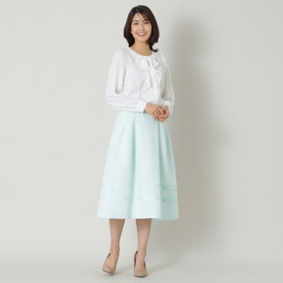 【Ｌ】フロントレース　ノーカラーブラウス（Ｗ７Ｍ０１５１１＿＿）