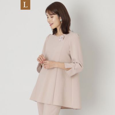 ＜TO BE CHIC L (Women/大きいサイズ)＞【Ｌ】ポリエステルストレッチダブルクロス　チュニックブラウス（Ｗ７Ｍ０２３０４＿＿）