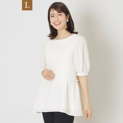 ＜TO BE CHIC L (Women/大きいサイズ)＞【Ｌ】２ＷＡＹストレッチバンピー　チュニックブラウス（Ｗ７Ｍ０３３２４＿＿）