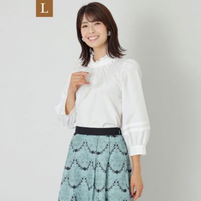 ＜TO BE CHIC L (Women/大きいサイズ)＞【Ｌ】ブライトクロス　プルオーバーブラウス（Ｗ７Ｍ０４２０５＿＿）