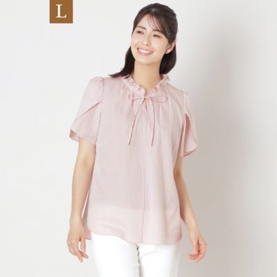 TO BE CHIC L (Women/大きいサイズ)/トゥー ビー シックＬ 【Ｌ】カラミストライプ　シャツブラウス（Ｗ７Ｍ０４５２２＿＿）