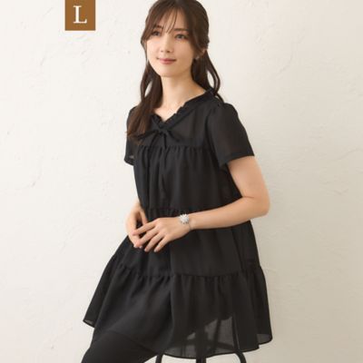 TO BE CHIC L (Women/大きいサイズ)/トゥー ビー シックＬ 【Ｌ】ボイルワッシャーティアード　チュニックブラウス（Ｗ７Ｍ０４６１４＿＿）