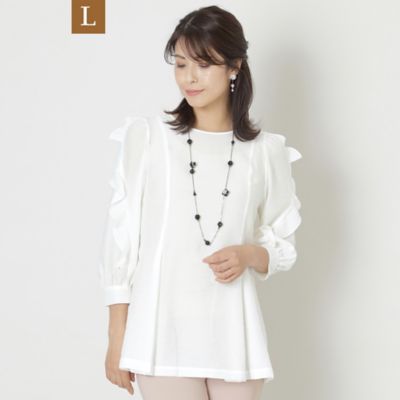 ＜TO BE CHIC L (Women/大きいサイズ)＞【Ｌ】フリルスリーブ　ブラウス（Ｗ７Ｍ０５４２５＿＿）