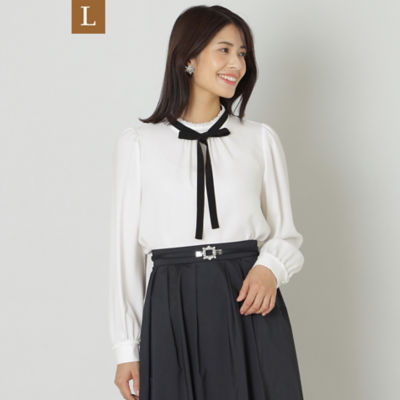 ＜TO BE CHIC L (Women/大きいサイズ)＞【Ｌ】ビューティフルジョーゼット　ブラウス（Ｗ７Ｍ０６４４２＿＿）