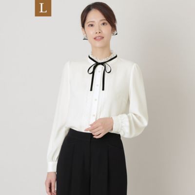 ＜TO BE CHIC L (Women/大きいサイズ)＞【Ｌ】ポリエステルジョーゼット　エレガントブラウス（Ｗ７Ｍ０７２５０＿＿）