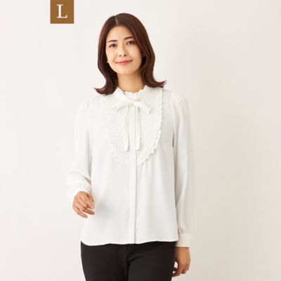 ＜TO BE CHIC L (Women/大きいサイズ)＞【Ｌ】フロントラッセル　ブラウス（Ｗ７Ｍ１０６４９＿＿）