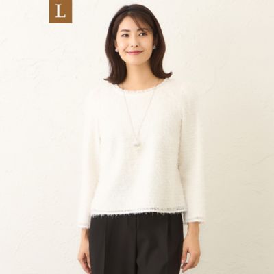 ＜TO BE CHIC L (Women/大きいサイズ)＞【Ｌ】フェザーチュール　プルオーバー（Ｗ７Ｍ１０６６８＿＿）