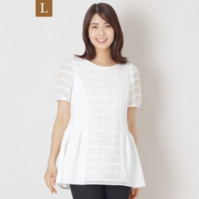 ＜TO BE CHIC L (Women/大きいサイズ)＞【Ｌ】ジャカードタック　チュニック（Ｗ７Ｍ１１５４３＿＿）