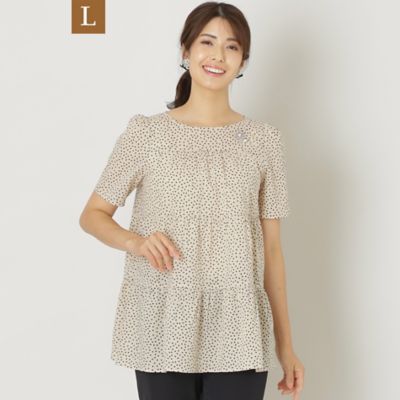 【Ｌ】ウェブローンドット　チュニックブラウス（Ｗ７Ｍ１６３８７＿＿）