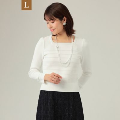 ＜TO BE CHIC L (Women/大きいサイズ)＞【Ｌ】アセテートナイロンストレッチニット　プルオーバー（Ｗ７Ｎ０１１０３＿＿）