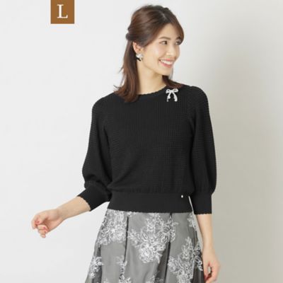 ＜TO BE CHIC L (Women/大きいサイズ)＞【Ｌ】レーヨンナイロン　プルオーバーニット（Ｗ７Ｎ０１３２７＿＿）