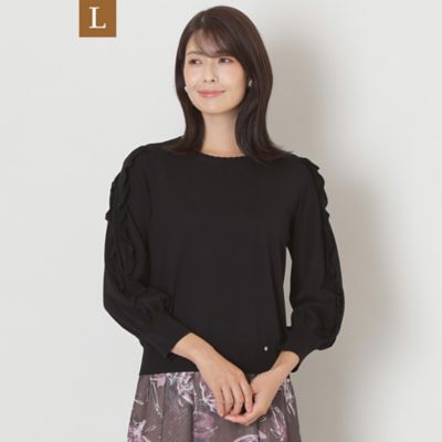 ＜TO BE CHIC L (Women/大きいサイズ)＞【Ｌ】レーヨンコットン　プルオーバーニット（Ｗ７Ｎ０１４１３＿＿）