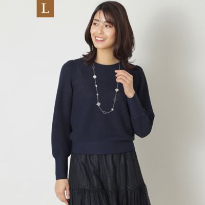 【Ｌ】スパンコールボリュームスリーブ　ニット（Ｗ７Ｎ０１５０６＿＿）