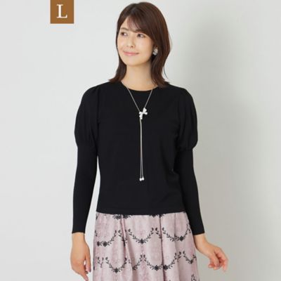 ＜TO BE CHIC L (Women/大きいサイズ)＞【Ｌ】レーヨンポリエステル　パフスリーブニット（Ｗ７Ｎ０２２１９＿＿）
