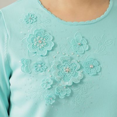 【Ｌ】レーヨンナイロンストレッチビジュー　ニットプルオーバー（Ｗ７Ｎ０５１１６＿＿）