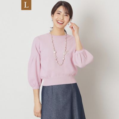【Ｌ】レーヨンナイロン　パフスリーブ　ニット（Ｗ７Ｎ０５５１８＿＿）