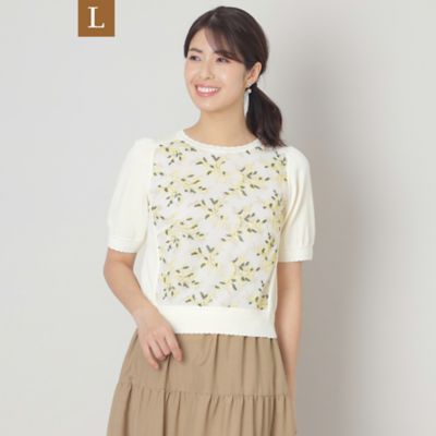 TO BE CHIC L (Women/大きいサイズ)/トゥー ビー シックＬ 【L】ミモザチュールコンビ ニット(W7N05526__)