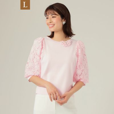 【Ｌ】ケミカルレースコンビ　ニットプルオーバー（Ｗ７Ｎ０６１３１＿＿）
