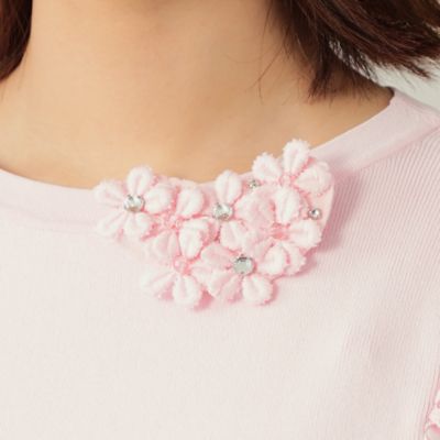 【Ｌ】ケミカルレースコンビ　ニットプルオーバー（Ｗ７Ｎ０６１３１＿＿）