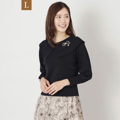 ＜TO BE CHIC L (Women/大きいサイズ)＞【Ｌ】レーヨンナイロン　プルオーバーニット（Ｗ７Ｎ０６２１４＿＿）