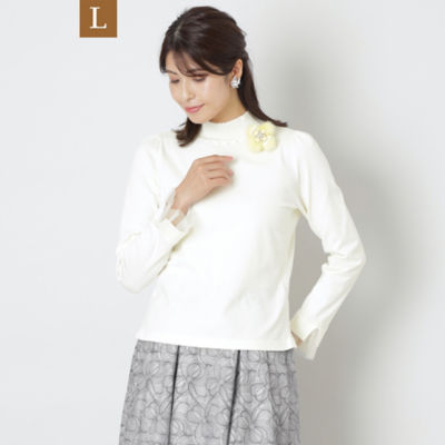 ＜TO BE CHIC L (Women/大きいサイズ)＞【Ｌ】レーヨンポリエステル　プルオーバーニット（Ｗ７Ｎ０７４４８＿＿）