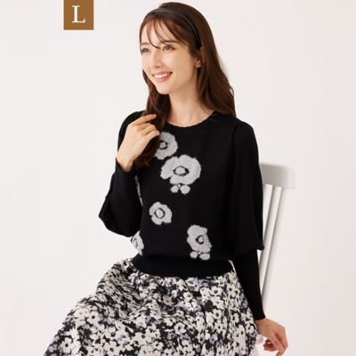 ＜TO BE CHIC L (Women/大きいサイズ)＞【Ｌ】ラメフェザー　モチーフニット（Ｗ７Ｎ０７６５７＿＿）