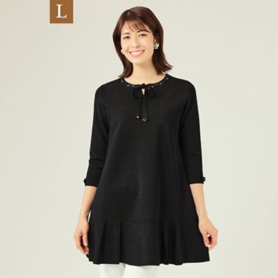 ＜TO BE CHIC L (Women/大きいサイズ)＞【Ｌ】レーヨンポリエステル　ニットチュニック（Ｗ７Ｎ０８１３６＿＿）