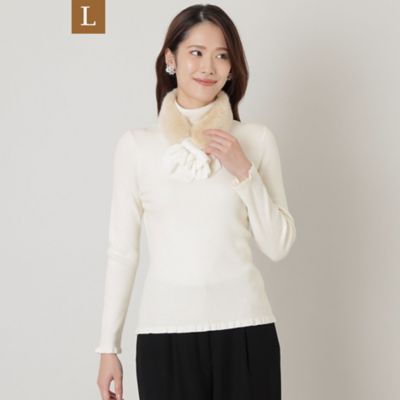 ＜TO BE CHIC L (Women/大きいサイズ)＞【Ｌ】ウールリブ　タートルニット（Ｗ７Ｎ０８２４５＿＿）