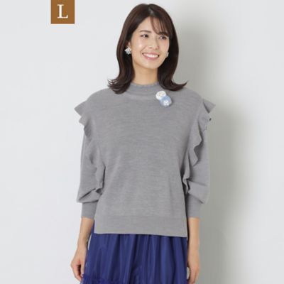 ＜TO BE CHIC L (Women/大きいサイズ)＞【Ｌ】ウールアクリル　プルオーバーニット（Ｗ７Ｎ０８４５２＿＿）