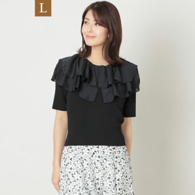 【SALE】【送料無料】TO BE CHIC L (Women/大きいサイズ)/トゥー ビー シックL ケープカラー コンビニット(W7N09538__) クロ 衣料品【三越伊勢丹/公式】