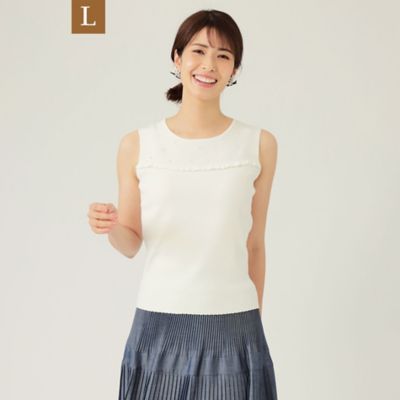 ＜TO BE CHIC L (Women/大きいサイズ)＞【Ｌ】レーヨンナイロン　ノースリーブニットプルオーバー（Ｗ７Ｎ１０１４１＿＿）