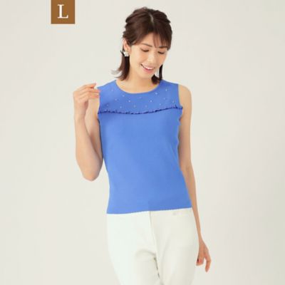 ＜三越伊勢丹/公式＞【SALE】【送料無料】TO BE CHIC L (Women/大きいサイズ)/トゥー ビー シックL レーヨンナイロン ノースリーブニットプルオーバー アオ20L トップス【三越伊勢丹/公式】