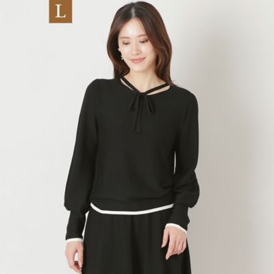 ＜TO BE CHIC L (Women/大きいサイズ)＞【Ｌ】レーヨンポリエステル　プルオーバーニット（Ｗ７Ｎ１０２５２＿＿）