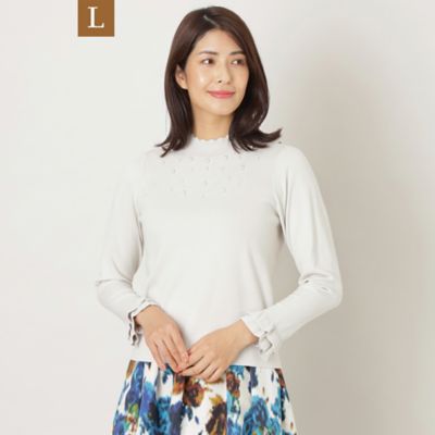 ＜TO BE CHIC L (Women/大きいサイズ)＞【Ｌ】レーヨンポリエステル　ハイネックニット（Ｗ７Ｎ１０４５６＿＿）