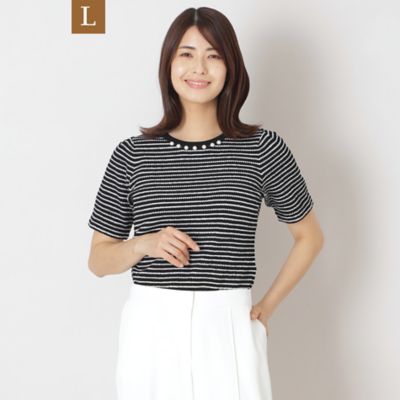 【Ｌ】ふくれジャカード　ボーダーニット（Ｗ７Ｎ１０５４５＿＿）